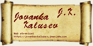 Jovanka Kalušev vizit kartica
